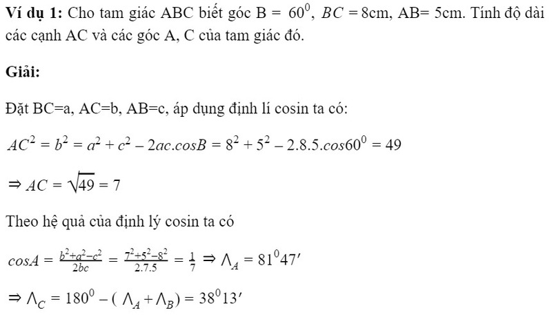cac-he-qua-va-ung-dung-quan-trong-cua-dinh-ly-cosin Các hệ quả và ứng dụng quan trọng của định lý cosin
