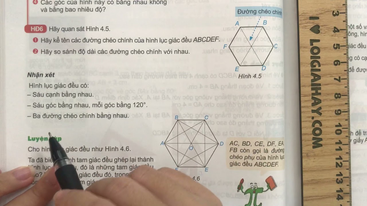 Các tính chất quan trọng của đường chéo trong hình lục giác đều